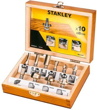 Stanley Juego De Fresado De Esp&aacute;rragos 10 Uds. Pasador De 8 Mm