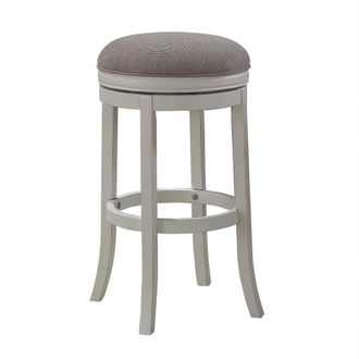 American Woodcrafters Aversa 30 Backless Swivel Stool - Distressed Antique White