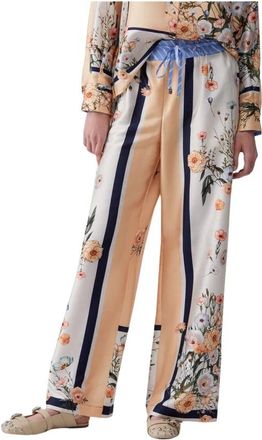 Liu Jo Broeken, Dames, Veelkleurig, S, Katoen, Printed Twill Broeken