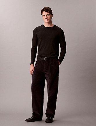 Calvin Klein Pantalones Plisados De Pana Con Pernera Ancha