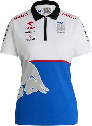 HUGO BOSS Damespolo Hugo x Racing Bulls DeresomY in Wit/Blauw