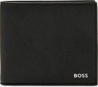 BOSS Mens Black textured leather wallet