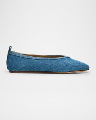 Le Monde Beryl Luna Denim Ballerina Flats
