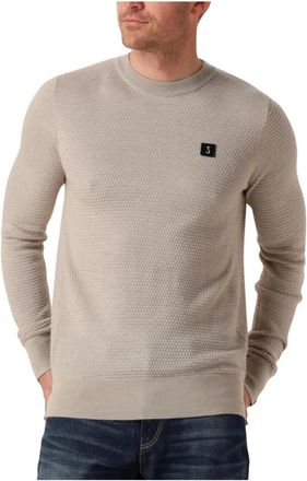 Butcher of Blue Structure Crew - Heren - Ronde hals truien - Beige - XL - Truien & Vesten