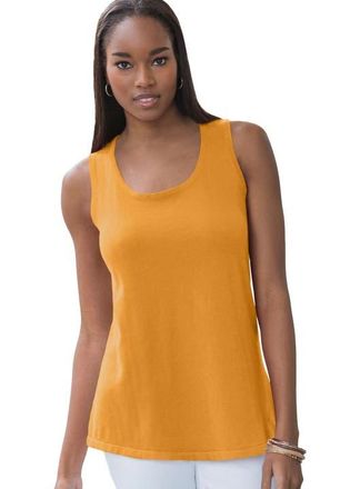 Jessica London Scoop-Neck Sweater Tank in Rich Gold at Nordstrom, Size Small