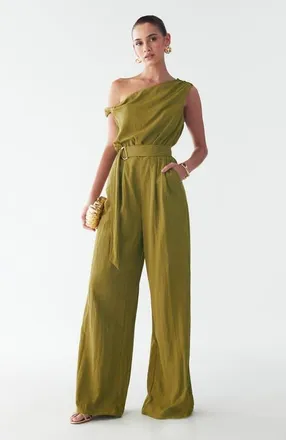 BWLDR Mariah Jumpsuit in Olive Green at Nordstrom, Size 10