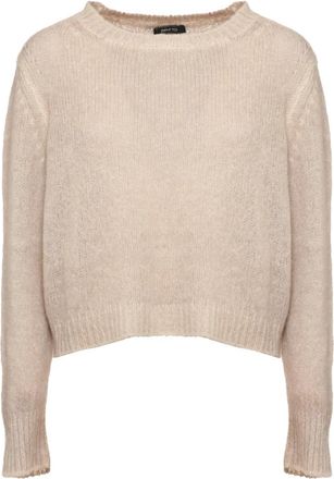 Avant Toi Ribbed Edge Cashmere Sweater - Dames - Ronde hals truien - Beige - M - Kasjmier - Truien & Vesten