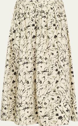 Proenza Schouler Austin Printed Poplin Midi Skirt