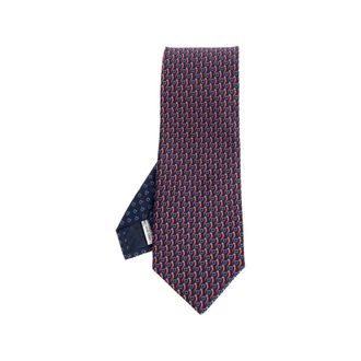 Ferragamo Trofeo Gancini Silk Tie - male - Ferragamo - Ties - Multicolor - ONE SIZE - Accessories