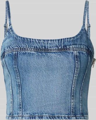 Levi's Slim Fit Crop Top aus reiner Baumwolle Modell JADINE in Jeansblau, Gr&ouml;&szlig;e XS