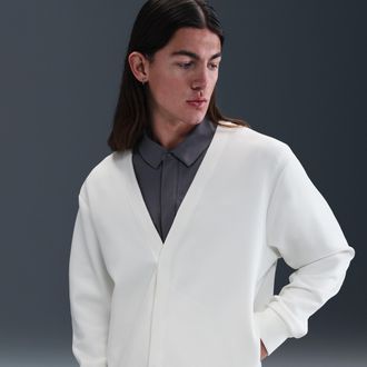 Nike Mens 24.7 ImpossiblySoft Cardigan in White | HQ6948-133