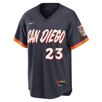 Nike Fernando Tatis Jr. San Diego Padres City Connect Nike Mens MLB Stadium Jersey in White | RE260H3HPY9-SW4