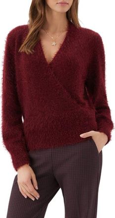 Karen Kane Eyelash Wrap Sweater in Wine at Nordstrom, Size X-Small