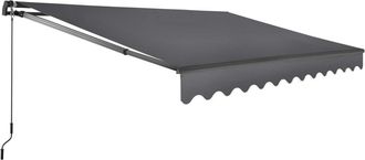 TecTake Toldo con brazo articulado y soporte pared, 300x250 cm, negro