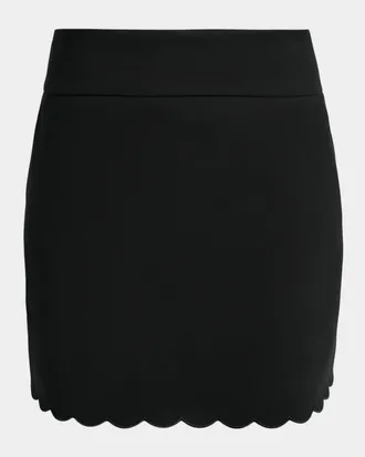 Chlo&eacute; Scalloped Soft Cavalry Mini Skirt