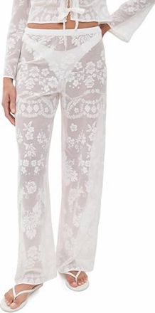 LoveShackFancy Womnes Jessia Lace Cover-Up Pants In White