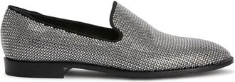Giuseppe Zanotti Jareth Disco crystal-embellished loafers - men - Satin/Leather/Leather - 41.5 - Silver