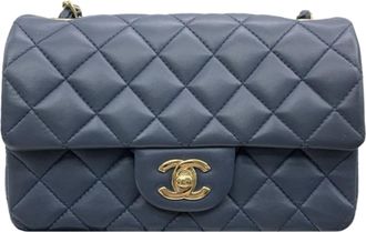 Chanel Quilted Blue Lambskin Mini Classic Flap