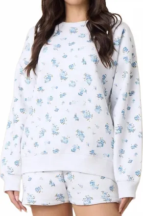 Vintage Havana Floral Ditsy Print Sweatshirt In White