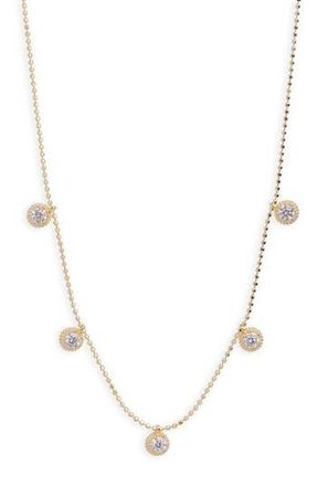 Argento Vivo Cubic Zirconia Station Necklace in Gold at Nordstrom Rack