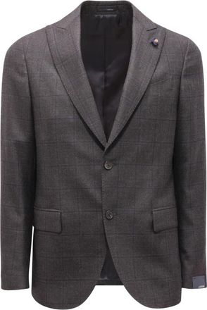 Lardini Wollen Pak Grijs/Blauw Made in Italy - Heren - Blazers - Grijs - XL - Wol - Jassen