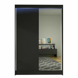 Mirjan24 Mobilier1 - Armario Closico 147, Negro, 200x120x58cm, Puertas De Armario: Correderas, N&uacute;mero De Estantes: 0, Led