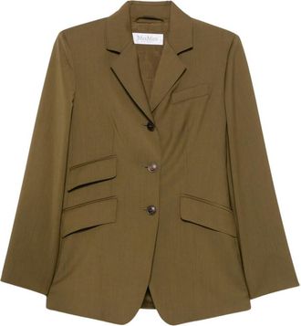 Max Mara Khaki Notched Lapel Blazer