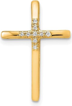 Diamond2Deal 10K Gold.03ct. Diamond Cross Chain Slide Pendant