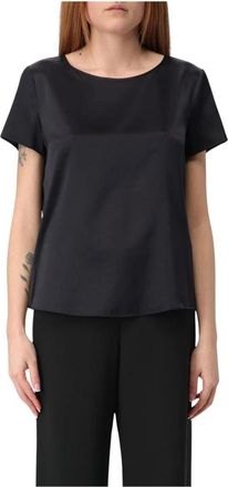 Emporio Armani Elegante Satijnen Blouse - Dames - Blouses - Blauw - XS - Satijn - Overhemden