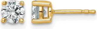 Diamond2Deal 14k Yellow Gold 3/4 ct Round Lab Grown Diamond Stud Earrings VS Clarity, G-H Color