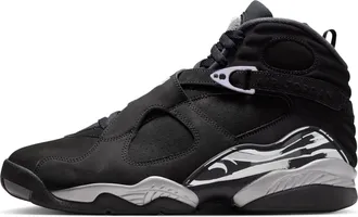 Nike Jordan Mens Air Jordan 8 Retro Chrome Shoes in Black | 305381-007
