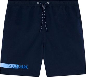 Paul & Shark Blauwe Volley Stijl Zwemshorts - Heren - Korte Broeken - Blauw - M - Polyester - Korte Broeken