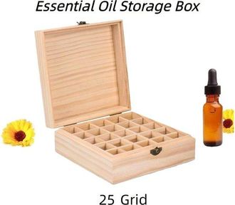 OEM Caja De Almacenamiento, Organizador De Madera Para Aceites Esenciales, 25 Compartimentos, Madera De Pino, Desmontable, Joyero, Aceites Arom&aacute;ticos