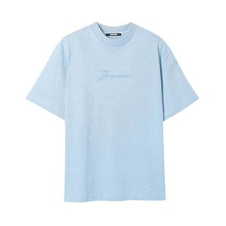 Jacquemus Tops, Heren, Blauw, M, Katoen, T-shirts