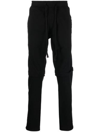 Greg Lauren fleece drawstring-waist cotton trousers - Black