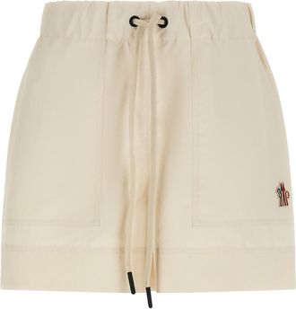 Moncler White Technical froiss shorts