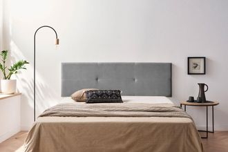 Moonia Moonia - Cabecero Tapizado Alma Acualine 130x50x5 Cm - Gris Claro