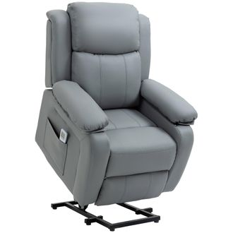 HOMCOM Power Lift Reclining Chair with Remote - Grey | TJ Hughes