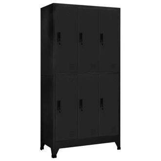 vidaXL Armadietto Con Serratura Nero 90x45x180 Cm In Acciaio - Vidaxl