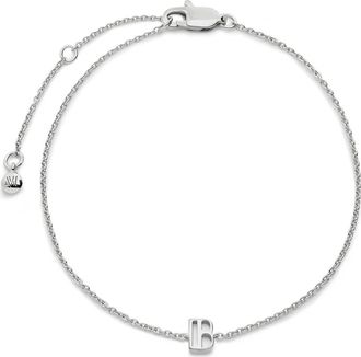 Monica Vinader Initial Pendant Bracelet in Sterling Silver B at Nordstrom