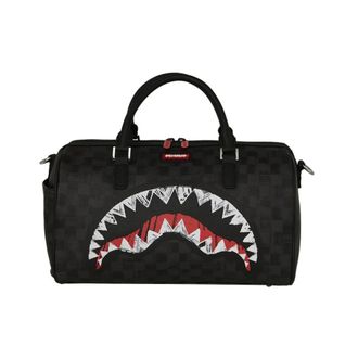 Sprayground Sprayground, Tassen, Heren, Zwart, ONE Size, Leer, Scribble Shark Mini Duffle