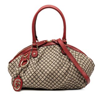 Gucci Pre-owned Gucci Diamante Canvas Sukey Satchel Ladies 223974 203998