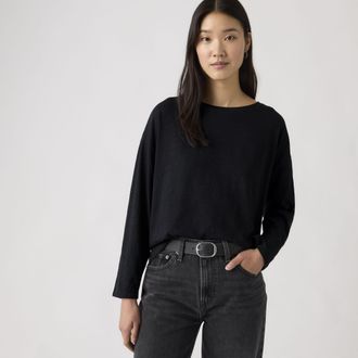 Levi's Julie Slub Long Sleeve Tee - Womens - XL - Black