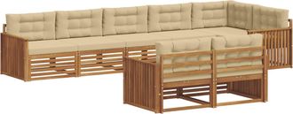 vidaXL Conjunto De Sof&aacute;s De Exterior 8 Uds. Natural Y Beige Vidaxl