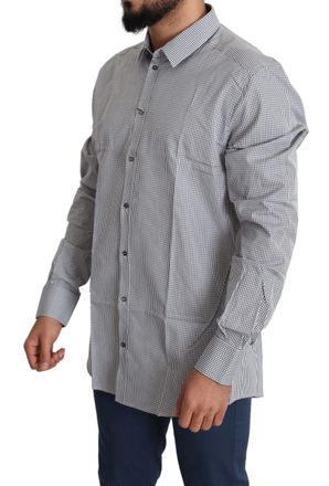 Dolce & Gabbana Checkered Cotton Dress Shirt - Black
