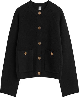 Toteme Hammered Button Cashmere Cardigan - Black
