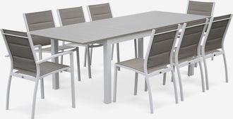 Sweeek Mesa De Jard&iacute;n Extensible De Aluminio Con 8 Sillas