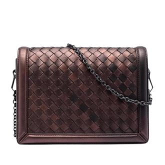 Bottega Veneta Pre-owned Cross Body Bags, female, Brown, Size: ONE SIZE Pre-owned Woven Crossbody Bag
