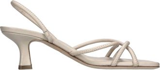 3Juin Sandalen met Hoge Hak - Dames - Sandalen met hakken - Beige - 36 EU - Leer - Schoenen