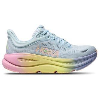 Hoka One One Womens Bondi 9 - Shoes Yellow/Overcast Grey/Glimmering Blue Size 10.0